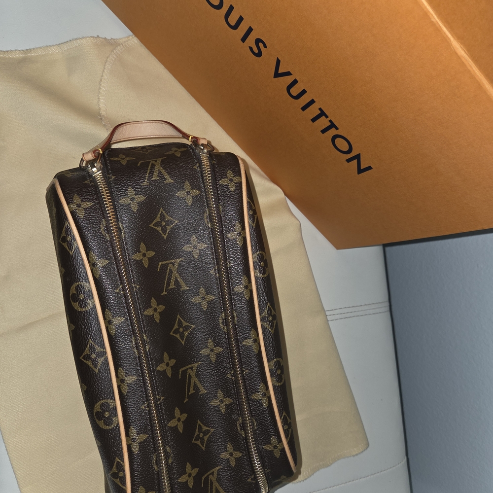 Louis Vuitton Brown Monogram Canvas Leather Toiletries Bag - Picture 5 of 7
